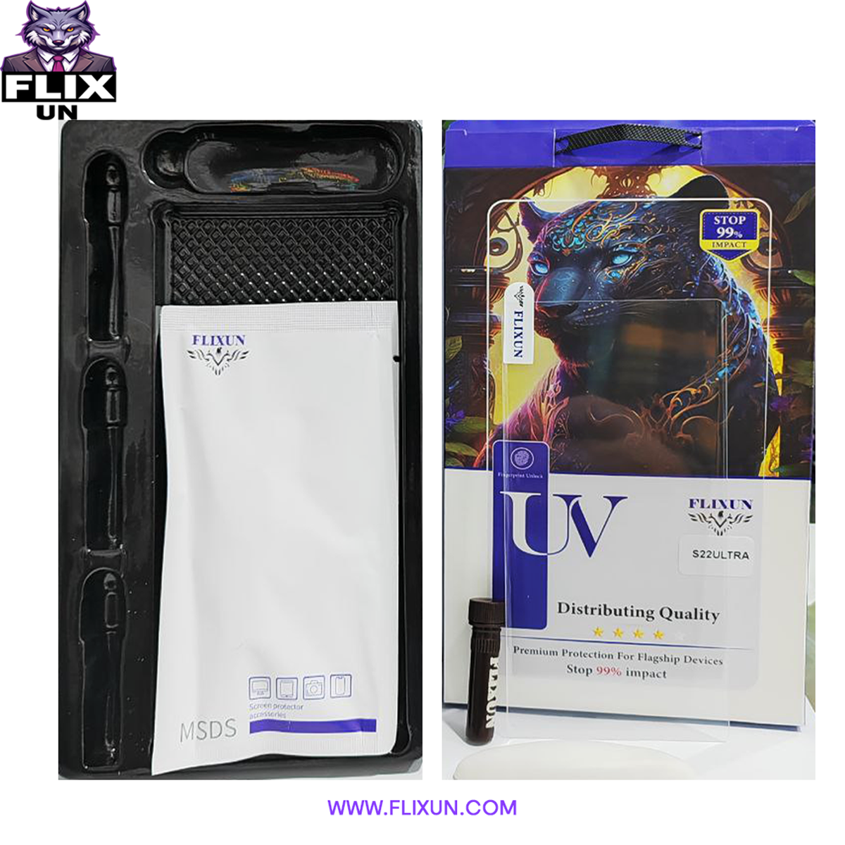 خرید عمده گلس یووی برند فلیکسون